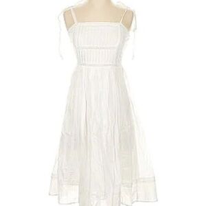 White Midi Sundress with Spaghetti Straps